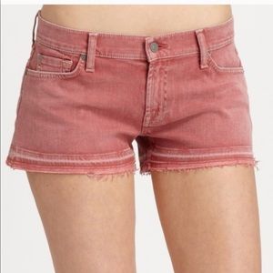 7 For All Mankind Rose Denim Cut-Off Shorts